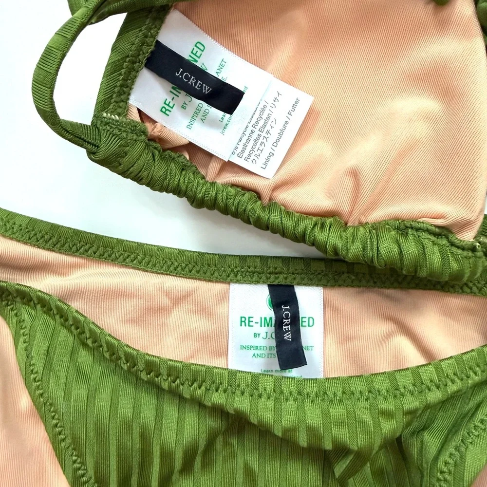 J. Crew Wide Rib O-Ring Bikini in Canteen Green - Picture 6 of 7